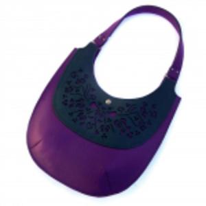 Flower Bag - purple and green - 2832990694
