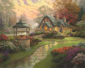 Puzzle 1000 el. THOMAS KINKADE Dom ze studni