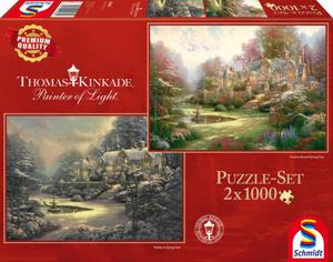 PQ Puzzle 2 x 1000 el. THOMAS KINKADE Spring Gate (wiosna/zima) - 2825171974