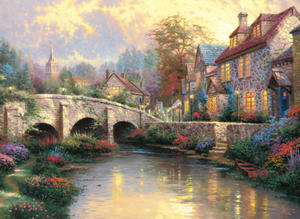 Puzzle 1000 el. THOMAS KINKADE Na starym mocie