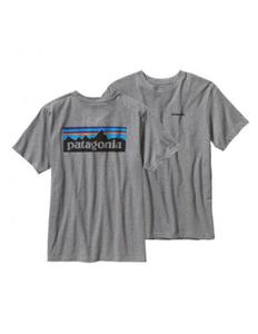 Mska koszulka Patagonia Logo Shirt P6 kolor szary, Rozmiar - XL, Kolor - Szary - 2828970217