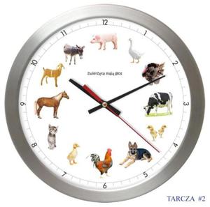 Zegar aluminiowy z gosami 12 zwierzt - 2822993337