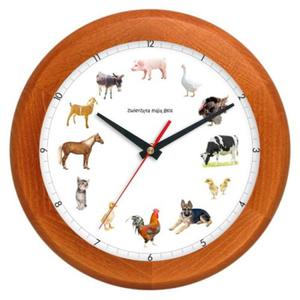 Zegar drewniany z gosami zwierzt rondo 2 - 2822993472