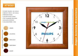 Zegar reklamowy drewniany kwadrat /265mm - 2858258377