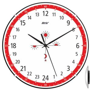 Anty-zegar 24-godzinny convex czerwony - 2860187343