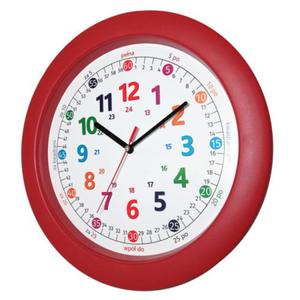 Zegar czerwony do nauki odczytu czasu PL - 2860187407
