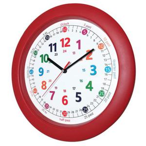 Zegar czerwony do nauki odczytu czasu ENG - 2860187408