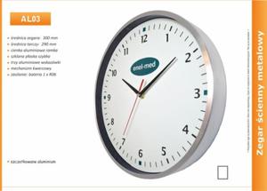 Zegar reklamowy aluminiowy slim/300mm - 2874780595
