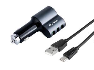 adowarka 12/24V 3x USB Auto-ID max 5.1A z gniazdem zapalniczki + kabel USB > USB-C - 2875962109