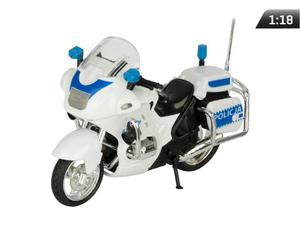 Model 1:18, Motocykl Policja, biay - 2875962208