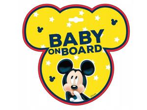 Tabliczka Baby On Board, Mickey - 2875963242