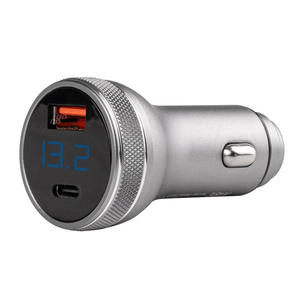 adowarka samochodowa z woltomierzem 38W PCH PRO-06 USB+USB-C 12/24V - 2875966323