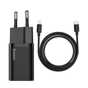 adowarka sieciowa USB-C Baseus Super Si Quick Charger 1C 20W z przewodem Lightning 100 cm czarna - 2875967482