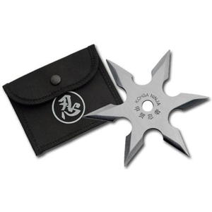 Rzutka Shuriken 6-ramienna gwiazda Ninja srebrna - 2860690471