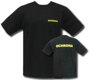 Koszulka OCHRONA T-shirt dla ochroniarzy ty napis - 2853249157