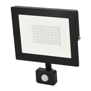 Nawietlacz LED z czujnikiem PIR SMD KASTEL 50W 6000K 4200lm IP65 czarny; C64-S-LFK-050BL-6K, BEMKO - 2876572287