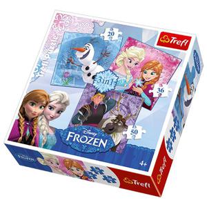 TREFL PUZZLE 3W1 FROZEN BOHATEROWIE KRAINY LODU - 2822064769