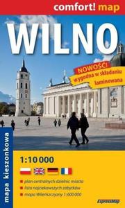 Wilno. Kieszonkowy, laminowany plan miasta. 1:10 000 - 2824275205