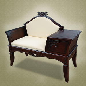 Stylowy, drewniany fotel tapicerowany ze stolikiem 74031 - 2829133059