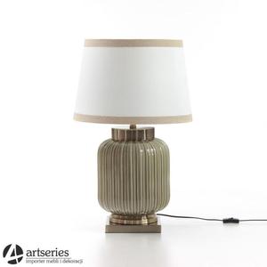 Ceramiczna lampka do sypialni 96426 - lampa stojca z kloszem, elegancka - 2829134562