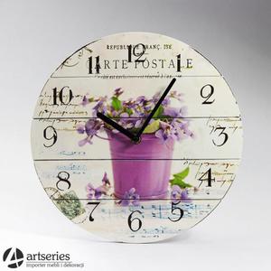 Rustykalny zegar z motywem kwiatowym 102163