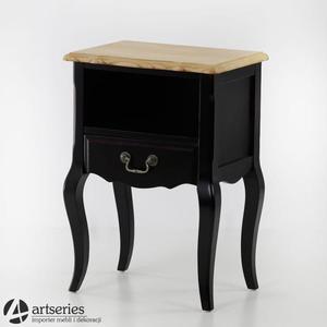 Prowansalska szafka nocna, stylowa, czarna i drewniana, rustykalna - 2835341497