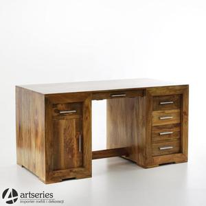 Stylowe biurko drewniane, kolonialne due, do biura pracowni - 2855315581