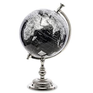 Stylowy globus czarno srebrny dekoracja na biurko 125514 - 2875882649