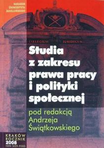 STUDIA Z ZAKRESU PRAWA PRACY I POLITYKI SPOECZNEJ. ROCZNIK 2008 [antykwariat] - 2861022235