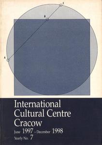 INTERNATIONAL CULTURAL CENTRE CRACOW JUNE1997-DECEMBER 1998. YEARLY NO. 7 - 2875309310