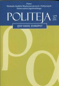 POLITEJA 37/2015 QUO VADIS, EUROPO? - 2868665358