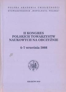 II KONGRES POLSKICH TOWARZYSTW NAUKOWYCH NA OBCZYNIE 4-7 WRZENIA 2008 - 2877706302