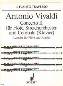Antonio Vivaldi CONCERTO II FUR FLOTE, STREICHORCHESTER UND CEMBALO (KLAVIER). AUSGABE FUR FLOTE UND KLAVIER [antykwariat] - 2834459912
