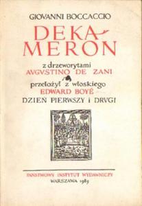 Giovanni Boccaccio DEKAMERON. DZIE PIERWSZY I DRUGI [antykwariat]