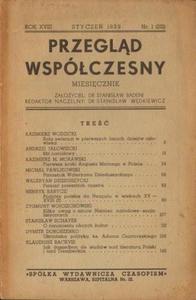 PRZEGLD WSPÓCZESNY. MIESICZNIK. ROK XVIII, STYCZE 1939, NR 1 (201) [antykwariat]