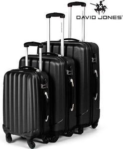Elegancki zestaw walizek podrnych David Jones (czarny) / GWARANCJA 24 MSC. / Tanie RATY / DOSTAWA GRATIS !!! - 2853193209