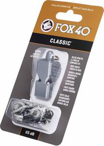 Gwizdek sdziowski Classic Safety ze sznurkiem Fox 40 (szary) - 2836869577