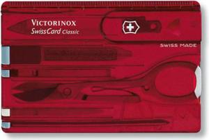 Multitool SwissCard Classic Victorinox (transparentny czerwony) / Tanie RATY - 2837766321