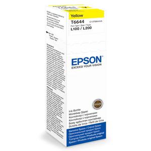 Oryginalny Epson T6644 YELLOW tusz do drukarki Epson L110/L200/L210/L300/L355/L550 OEM C13T66444A tusz 70ml - 2823907898