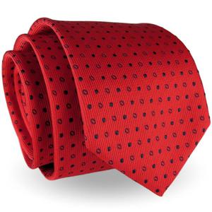Krawat Mski Elegancki Modny klasyczny szeroki czerwony we wzory G236 - 2859502352
