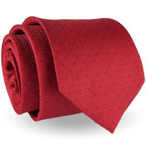 Krawat Mski Elegancki Modny klasyczny czerwony we wzorki G261 - 2859502368
