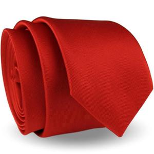 Krawat Mski Elegancki Modny led wski gadki czerwony makowy G303 - 2859502476