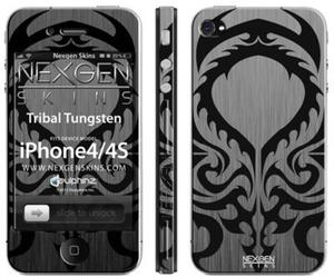 Nexgen Skins - Zestaw skrek na obudow z efektem 3D iPhone 4 / iPhone 4S (Tribal Tungsten 3D) - 2825558219
