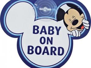 Tabliczka Z Przyssawk - Baby On Board - Mickey - 2836321926