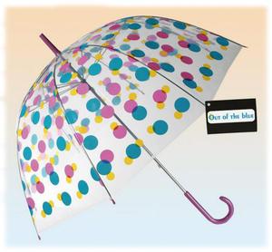 Parasol przezroczysty kolorowe kropki- dua otwierana rcznie parasolka - 2855988549