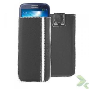 Valenta Pocket Stripe - Skrzane etui wsuwka Samsung Galaxy S4/S III, HTC One i inne (czarny) - 2825562019