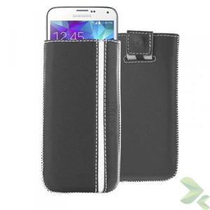 Valenta Pocket Stripe - Skrzane etui wsuwka Samsung Galaxy S5, Sony Xperia Z i inne (czarny) - 2825562245