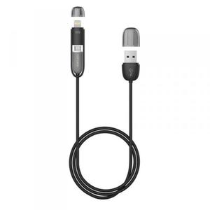 FUJIPOWER Kabel poczeniowy Micro USB & Lightning 1MT 1A (czarny) - 2848909589