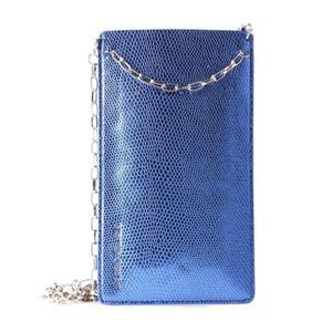 PURO GLAM Chain - Etui uniwersalne do smartfonw z 2 kieszeniami na karty w/gold chain XL (niebieski) - 2825564277