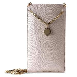 PURO GLAM Chain - Etui uniwersalne do smartfonw z 2 kieszeniami na karty w/gold chain XXL (perowy) - 2825564282